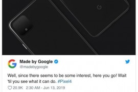 谷歌推特自曝Pixel4镜头设计漂亮 自家手机自家介绍